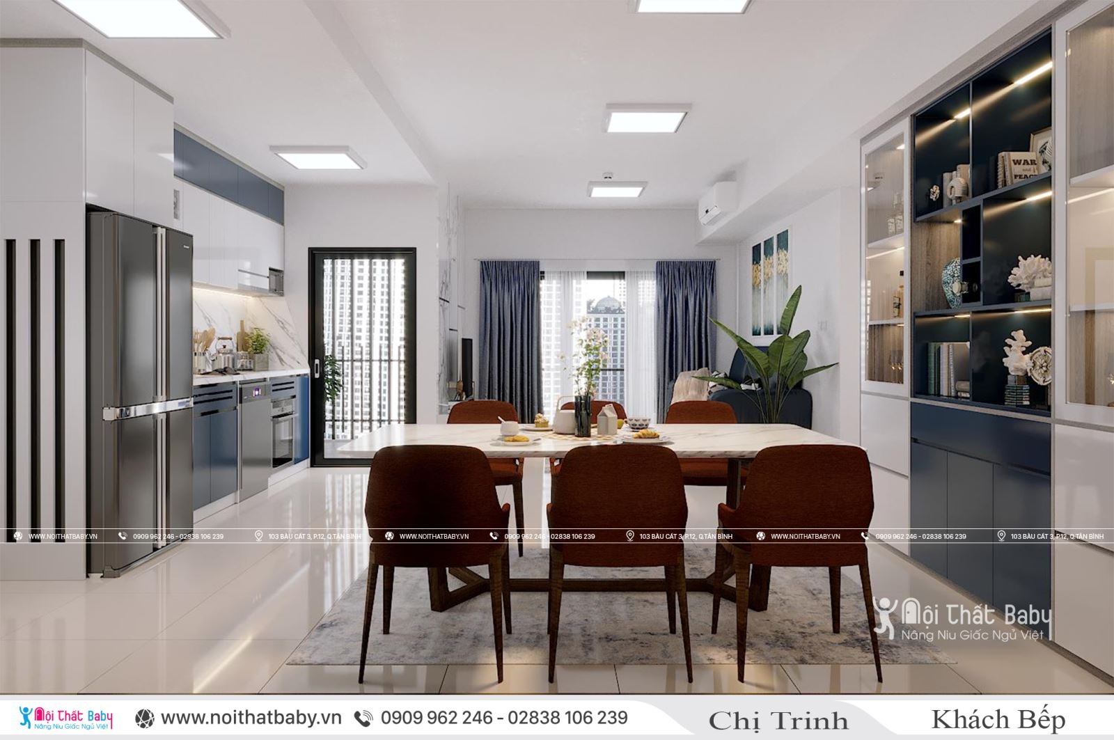 Thiết kế và thi công nội thất trọn gói hiện đại tại căn 104m2 Emerald Celadon City